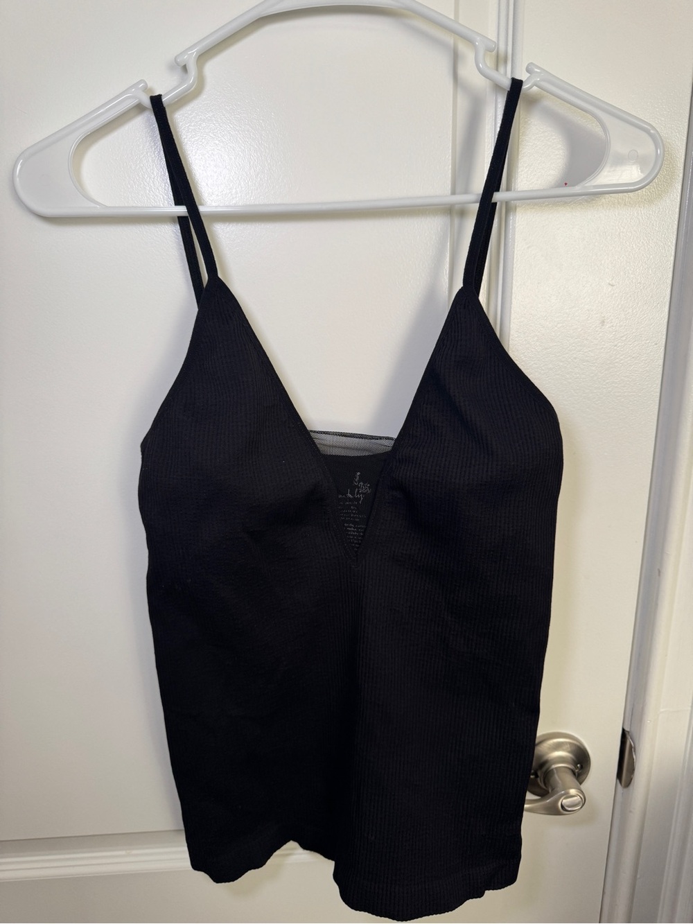 Woman’s Free People Tank Top with Mesh Triangle - Black Size M/L